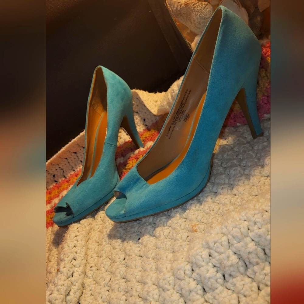 Merona Women's Blue Peep Toe Heels